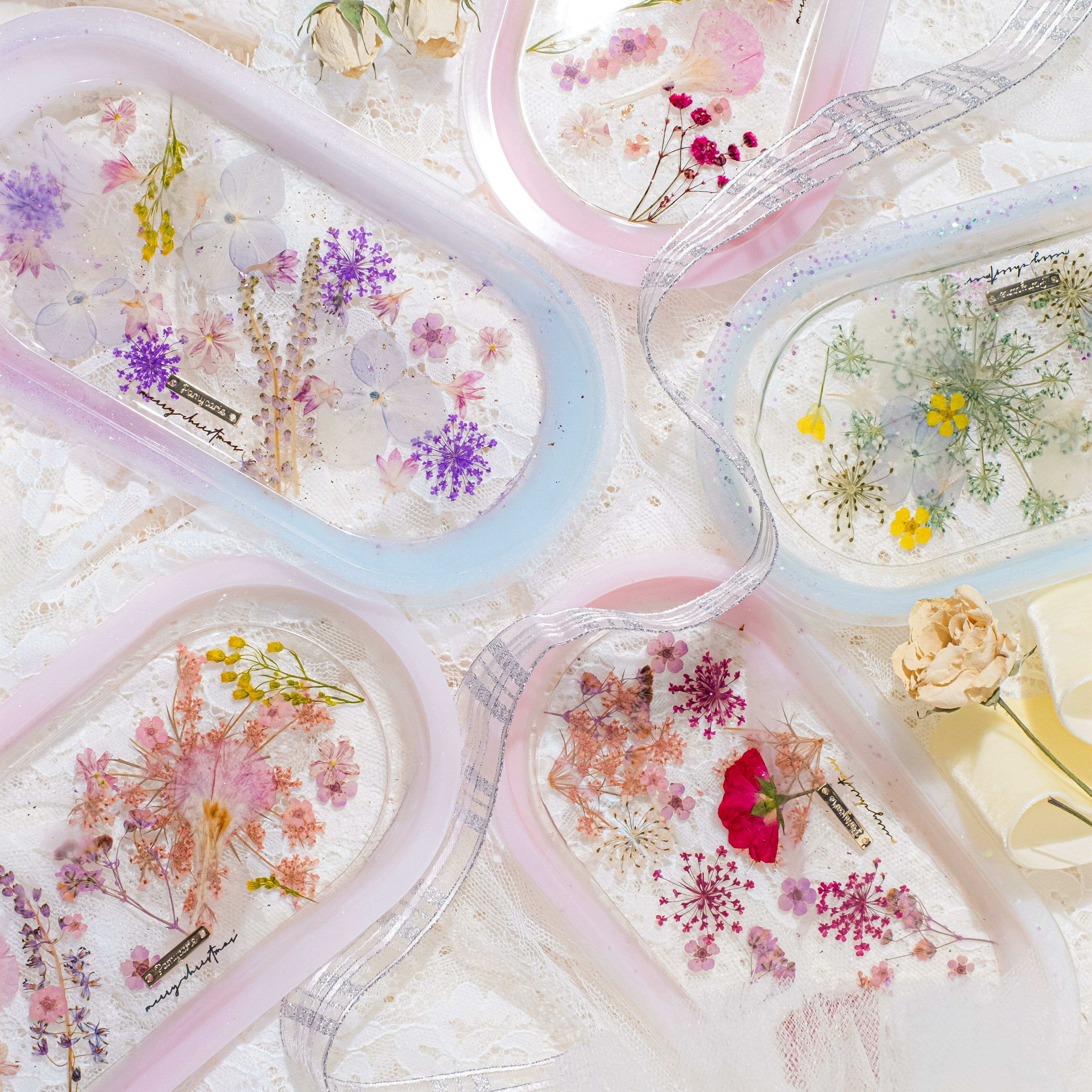 ➀➁ Pastel Flowerland Jewellery Plate (5 Designs)