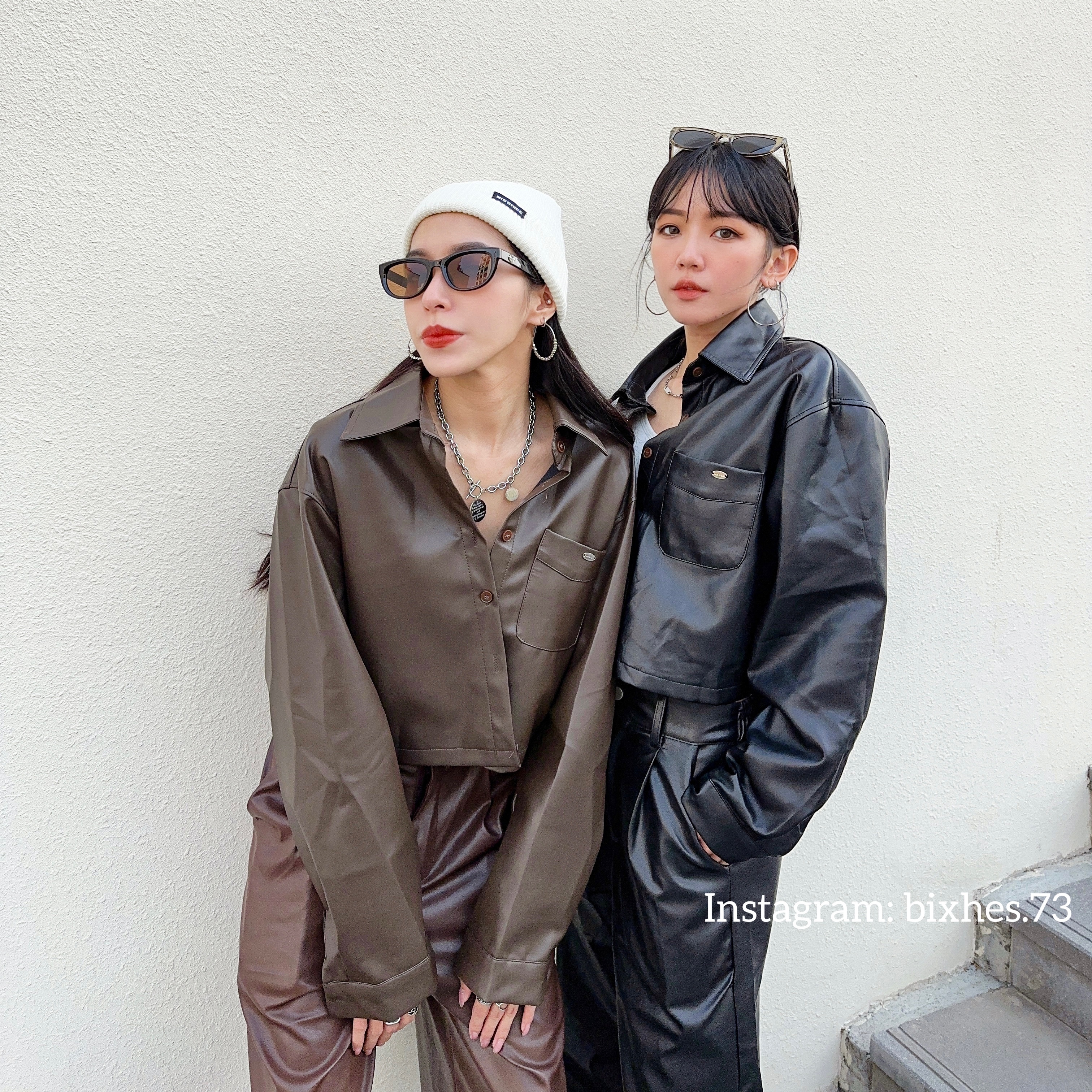 質感後挖短版皮外套(F00024)