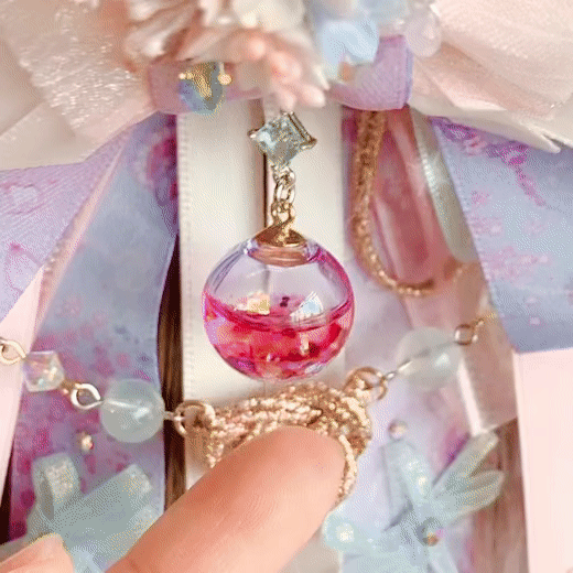 Firework Patterned Lace 2-way Ribbon Hair Clip