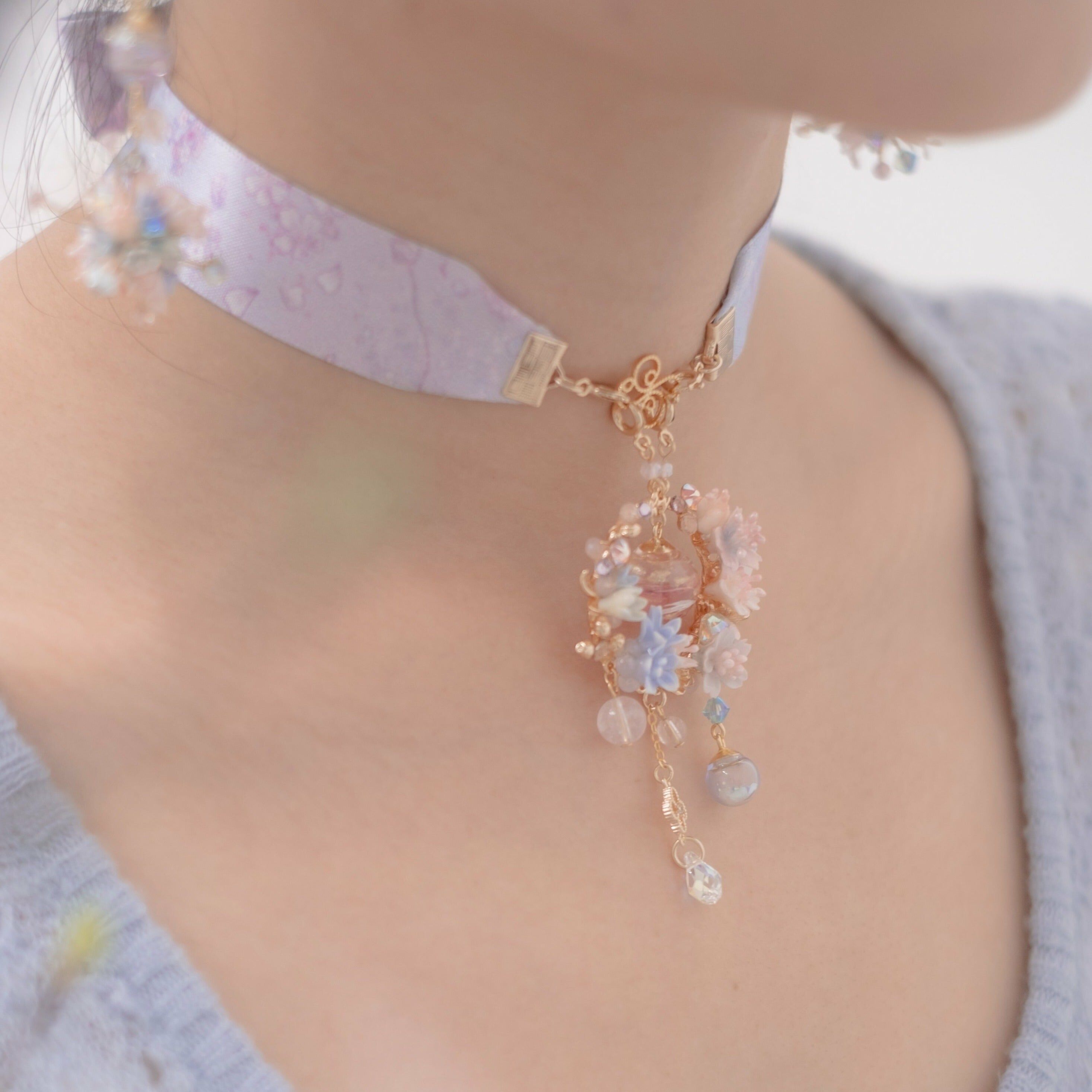 Lithe Sakura Wreath 14K Gold-plated Necklace