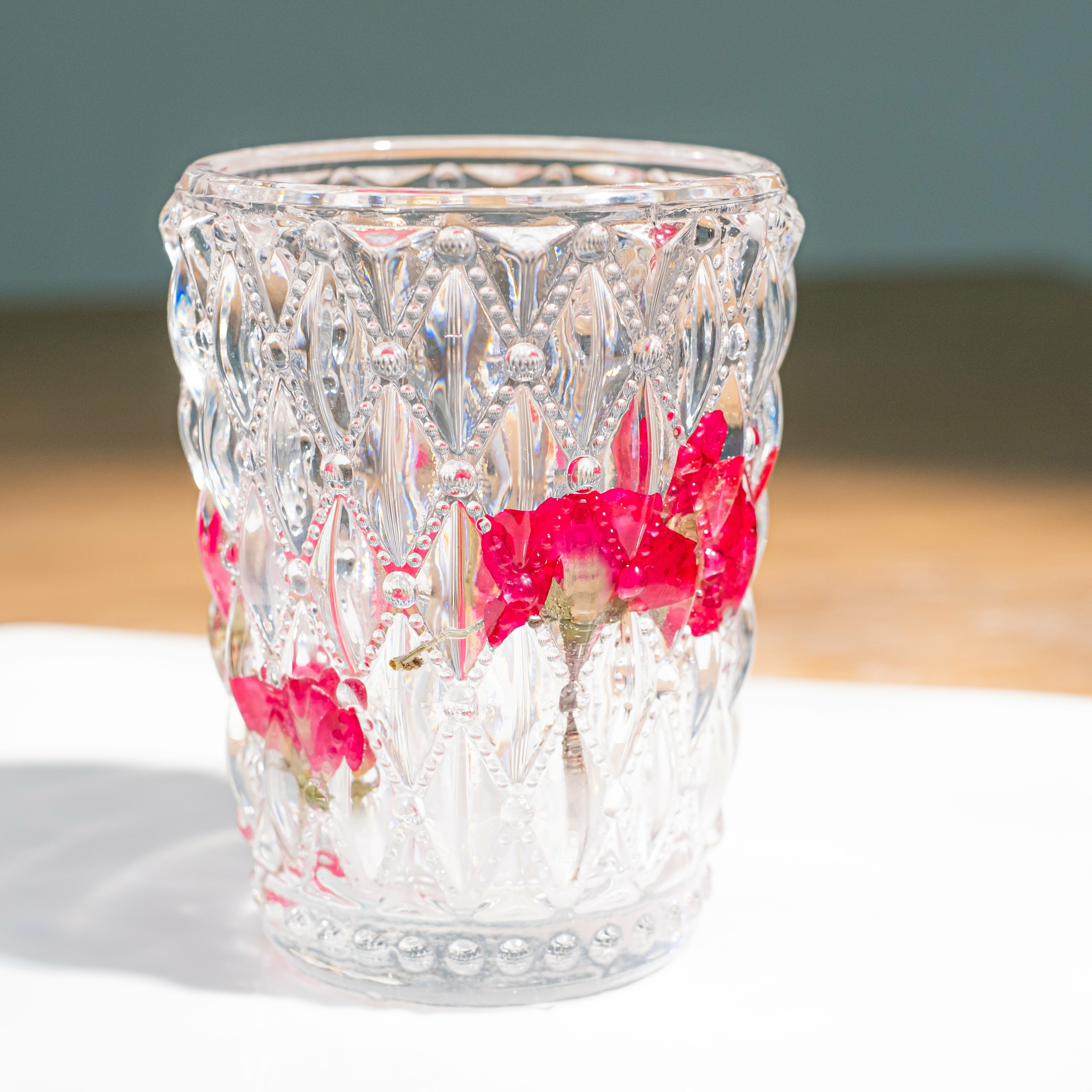 ⑤ Floral Transparent Checkered Cup (4 Designs)
