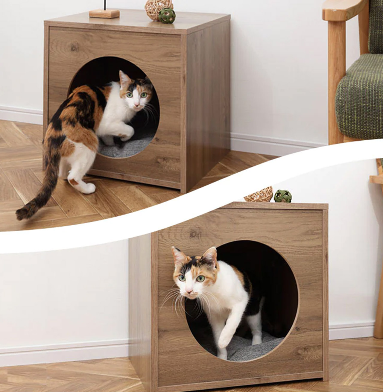 IRIS 寵物木製屋 木製狗屋 貓屋 WPH-460 高顏質寵物屋(附灰色軟墊)