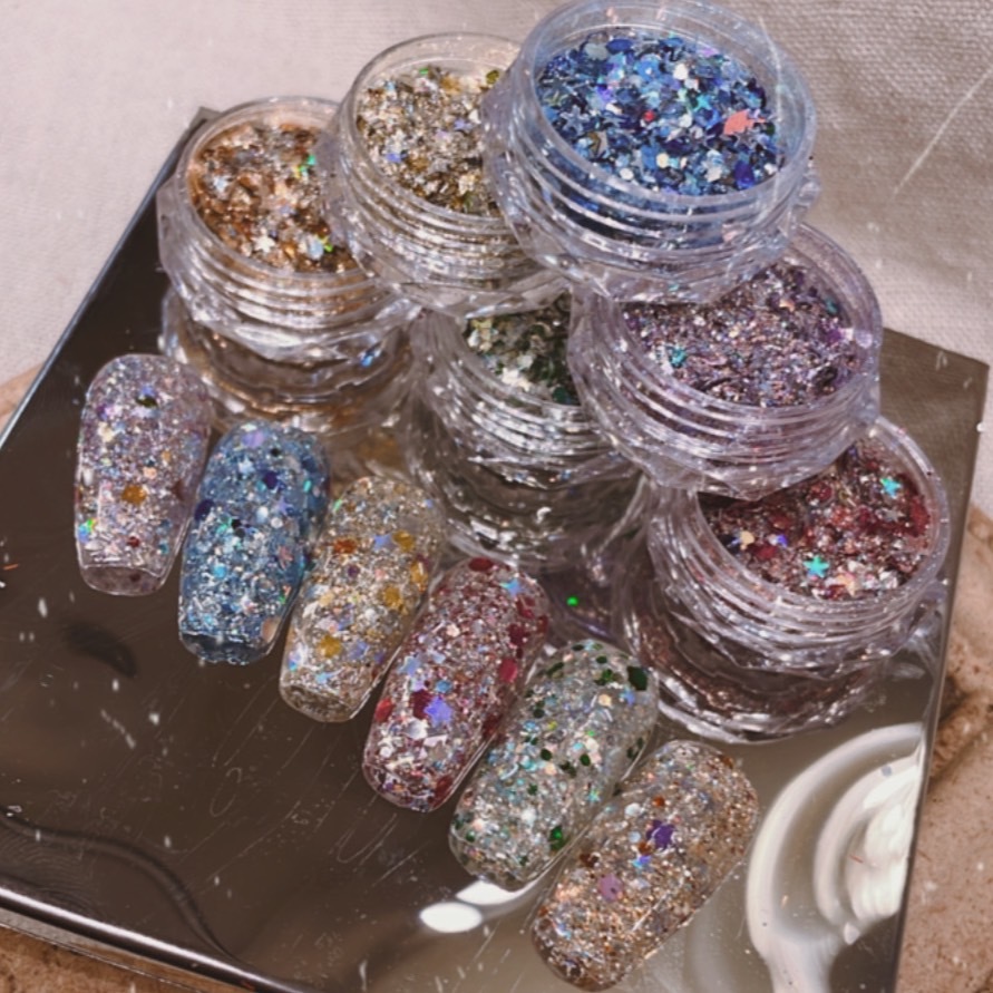 【STYLE新品】彩色花花星星亮粉片