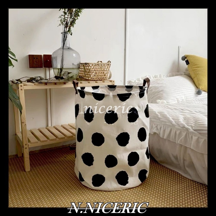 [Nice日韓歐美代購］帆布 質感 收納袋 置物袋 收納桶 大容量家用 衣物存放 垃圾袋 質感收納 文青裝飾