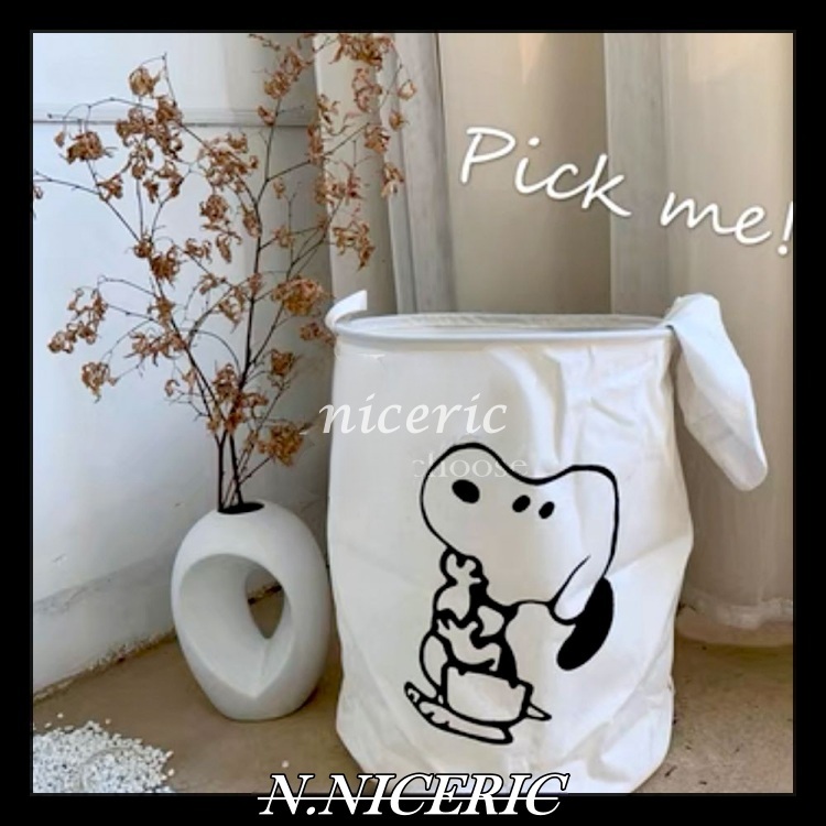 [Nice日韓歐美代購］帆布 質感 收納袋 置物袋 收納桶 大容量家用 衣物存放 垃圾袋 質感收納 文青裝飾