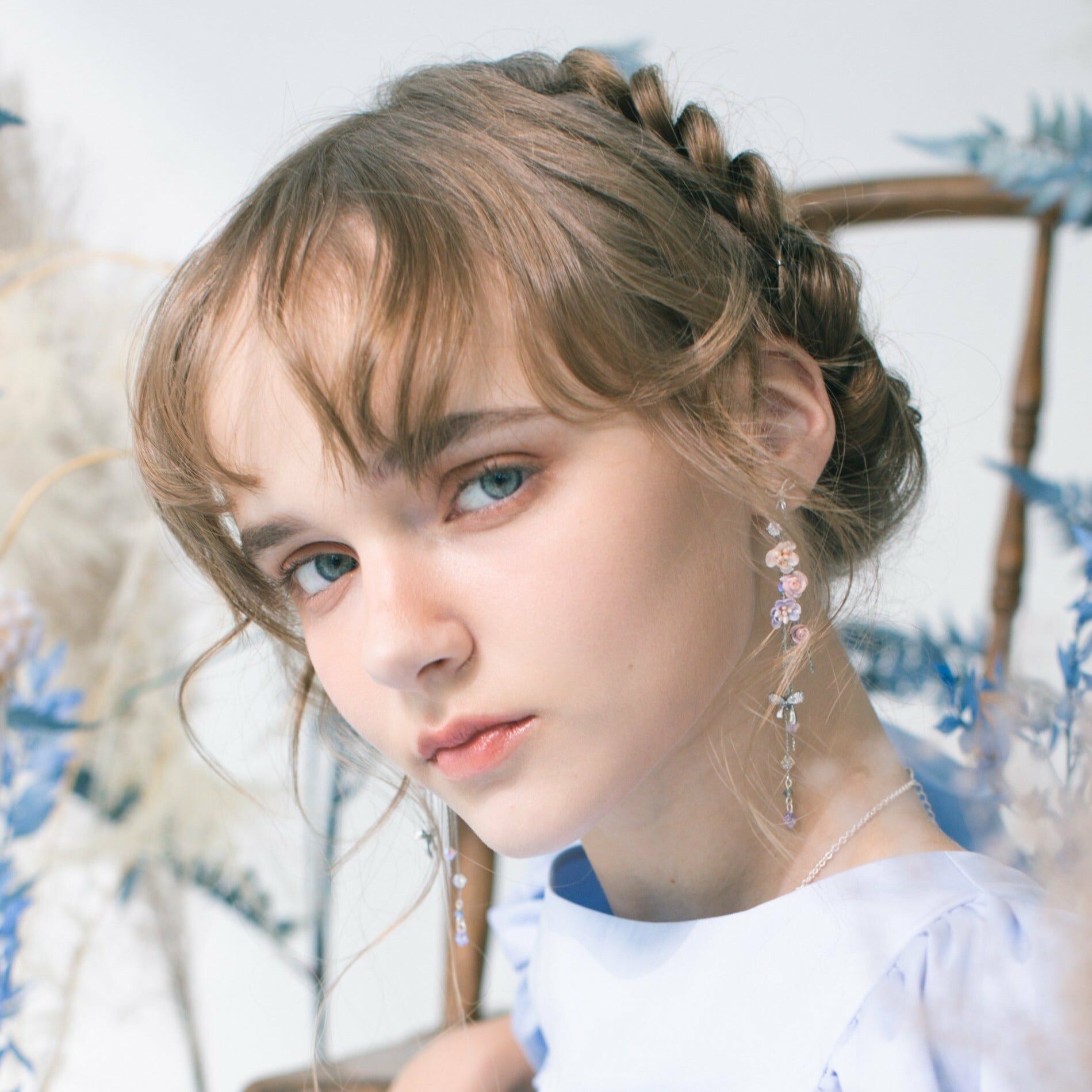 Lovers' Knot Rosebud Dangle S925 Earrings