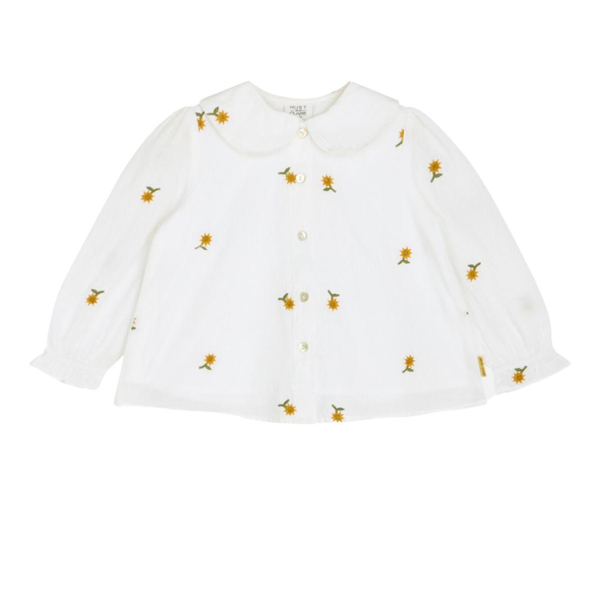 〖 Hust & Claire 〗白色小黃花襯衫上衣