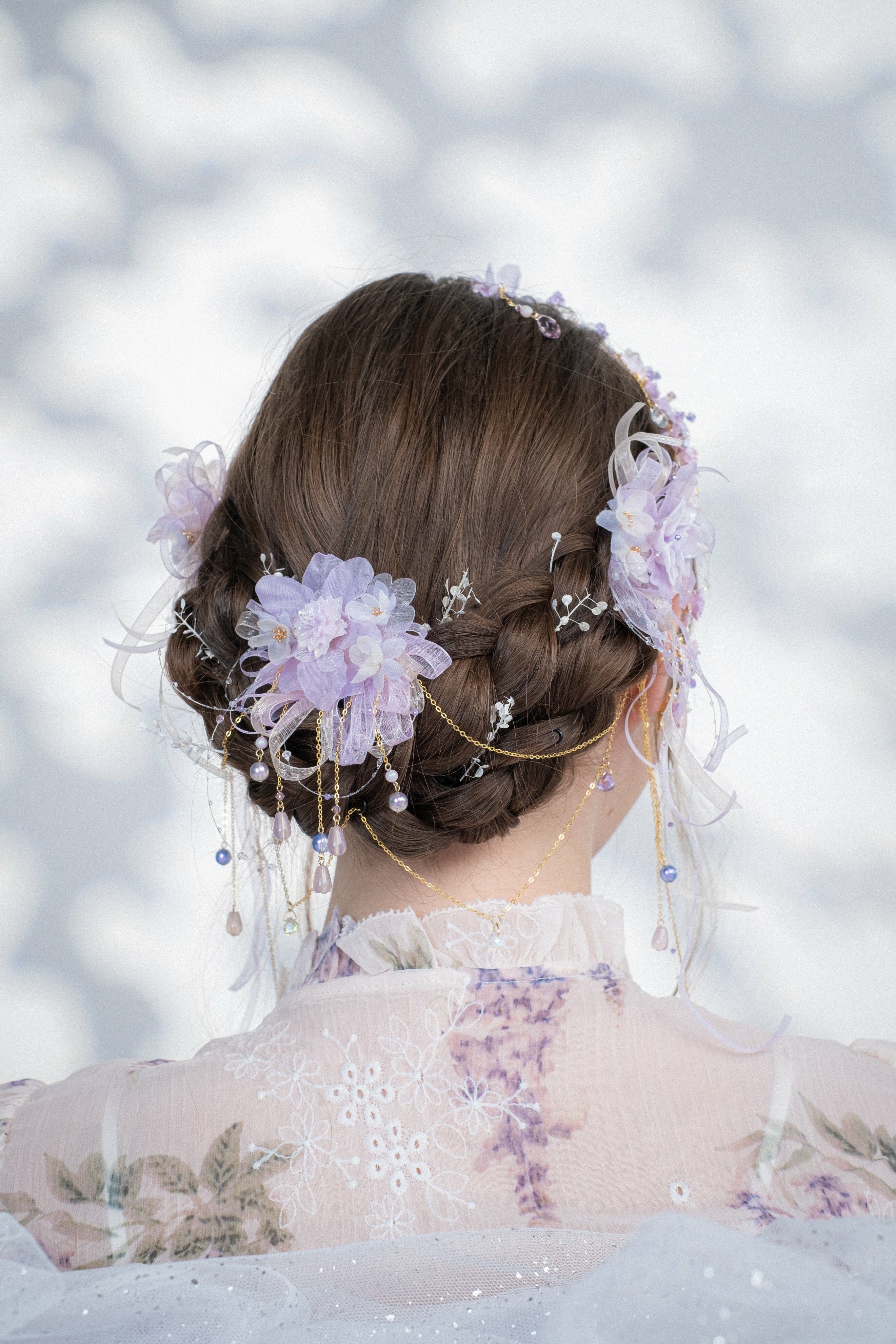 Timeless Artistry Organdy Floral Hair Comb Set