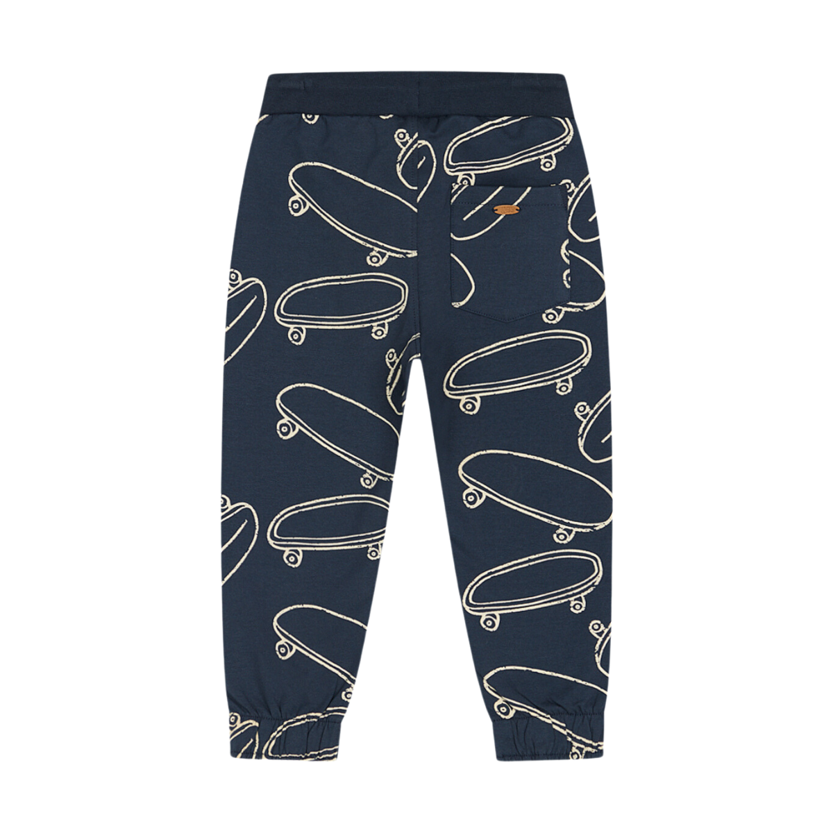 〖 Hust & Claire 〗深藍滑板印花刷毛長褲