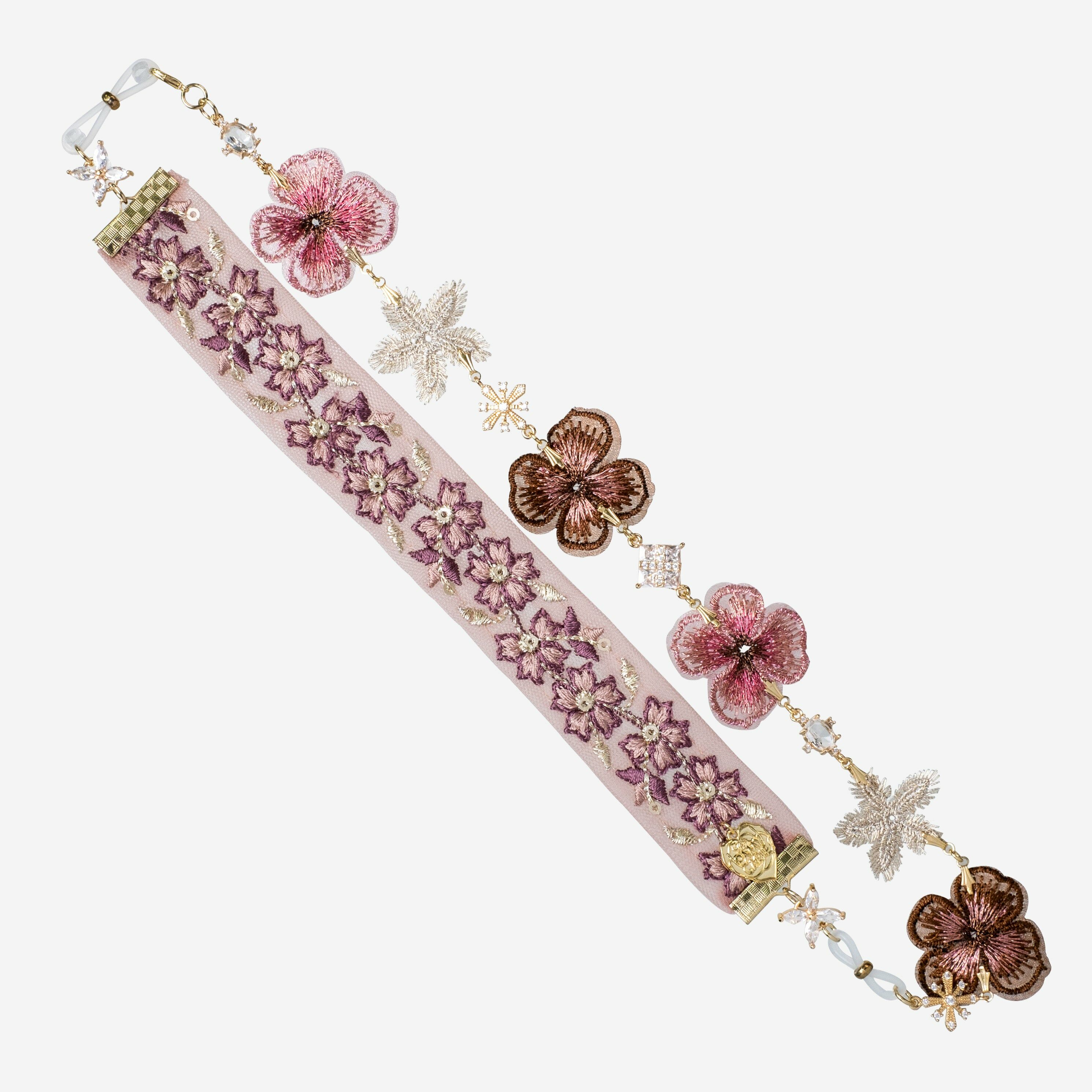 Roses among the Thorns Floral Embroidered Hairband