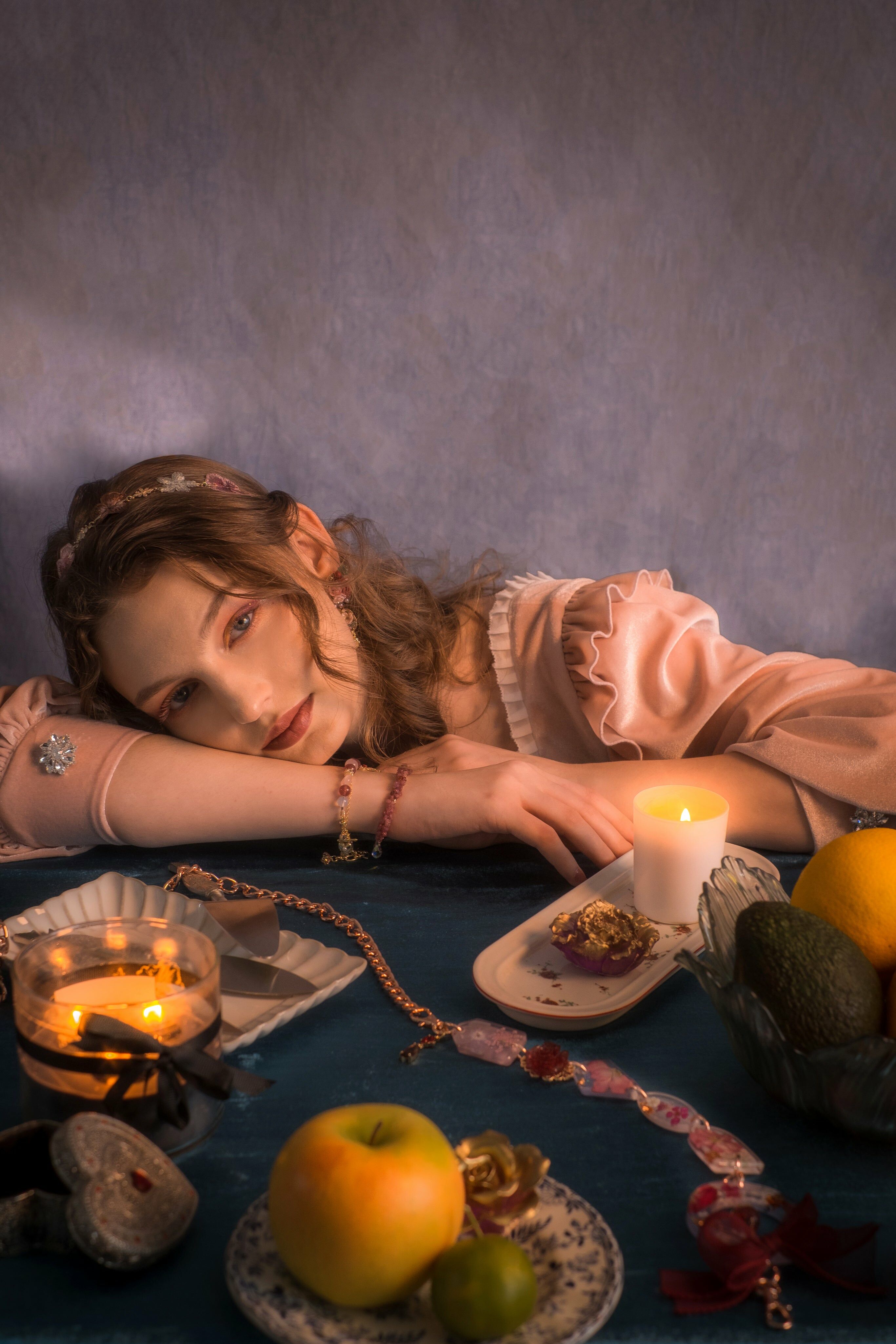 Invitation of the Mistress Rosy Clouds and Glazed Fraise Oshibana Ribbon Bag Charm