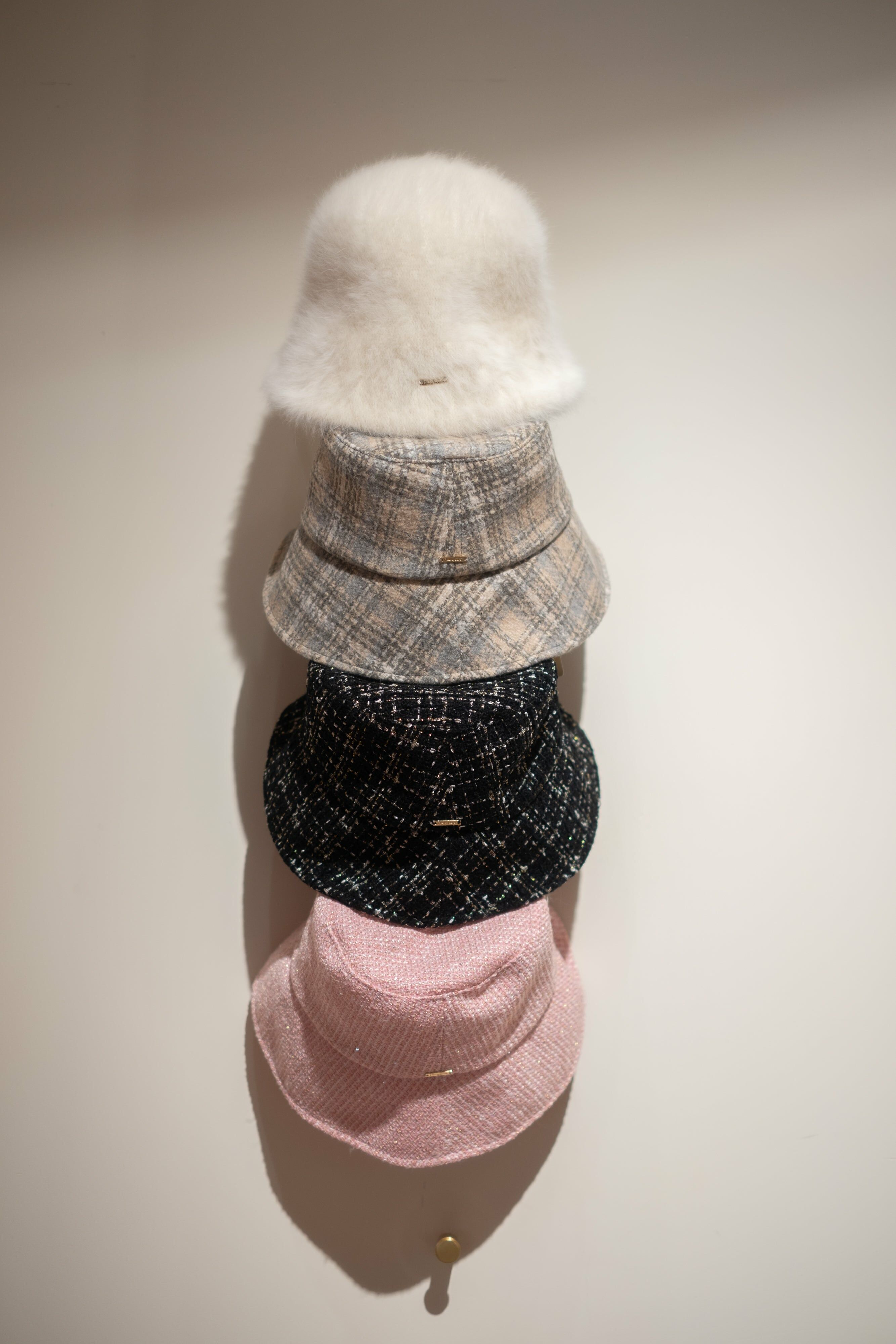 Bucket Hat (Cream/Check/Pink/Black)