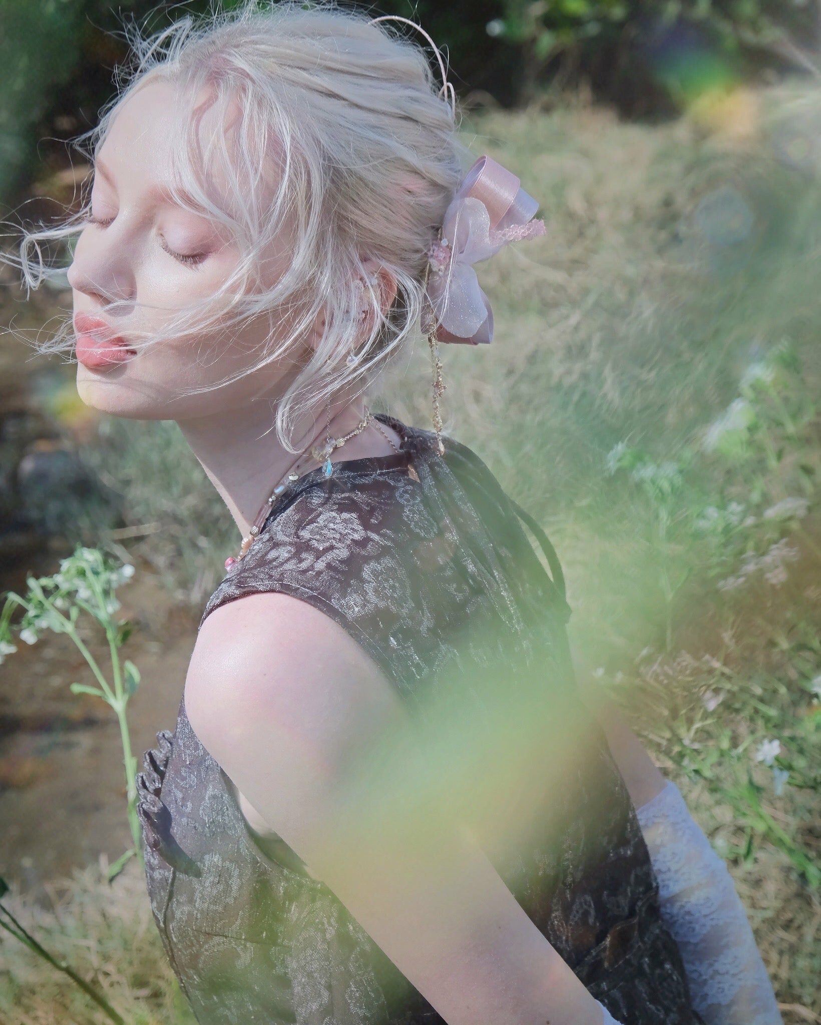 Hide and Seek Mellow Bunny Ribbon Hair Clips with Detachable Pendants