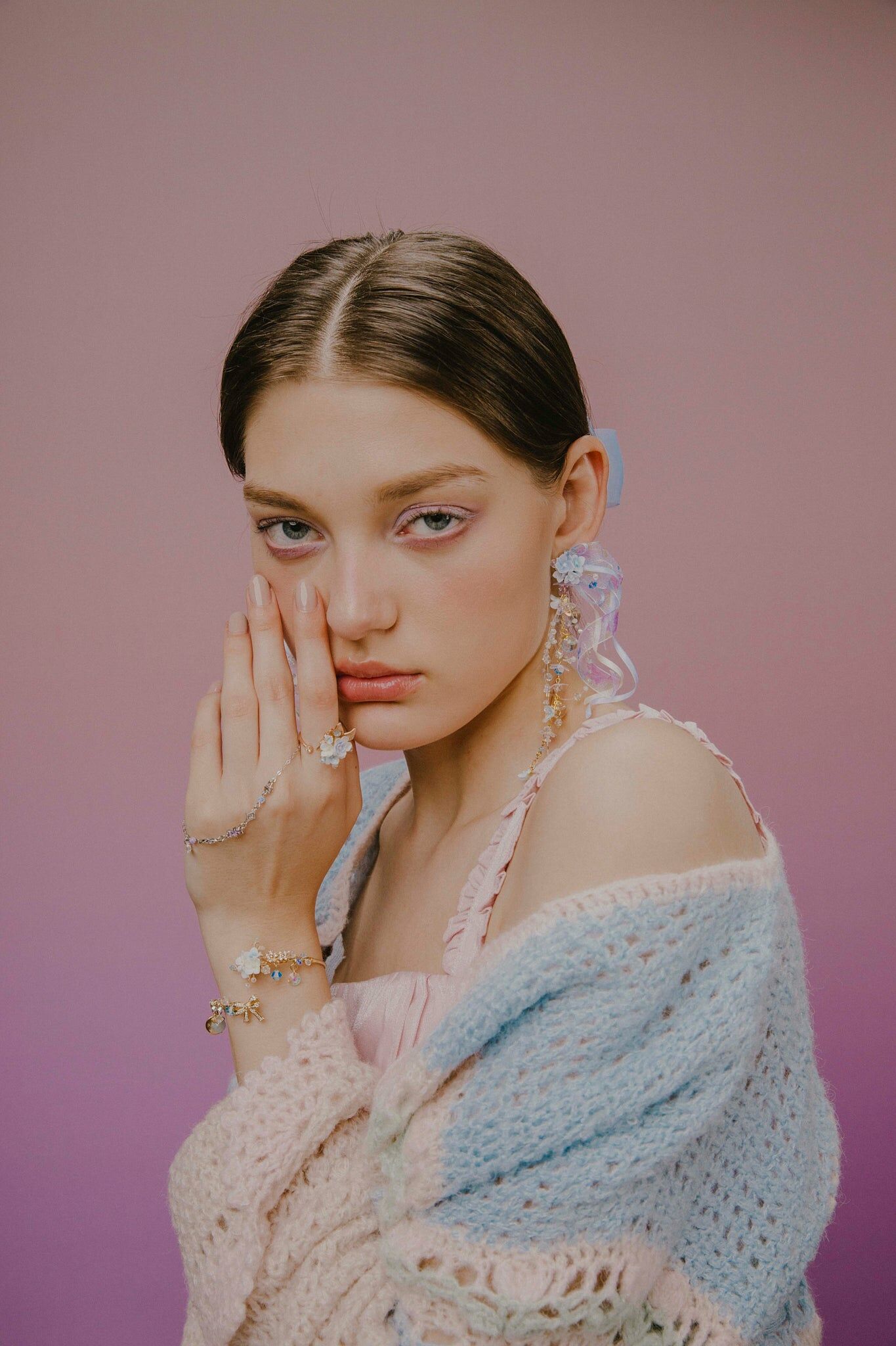 Orbit of the Flower Planet Hydrangea and Ribbon Bijoux Bangle