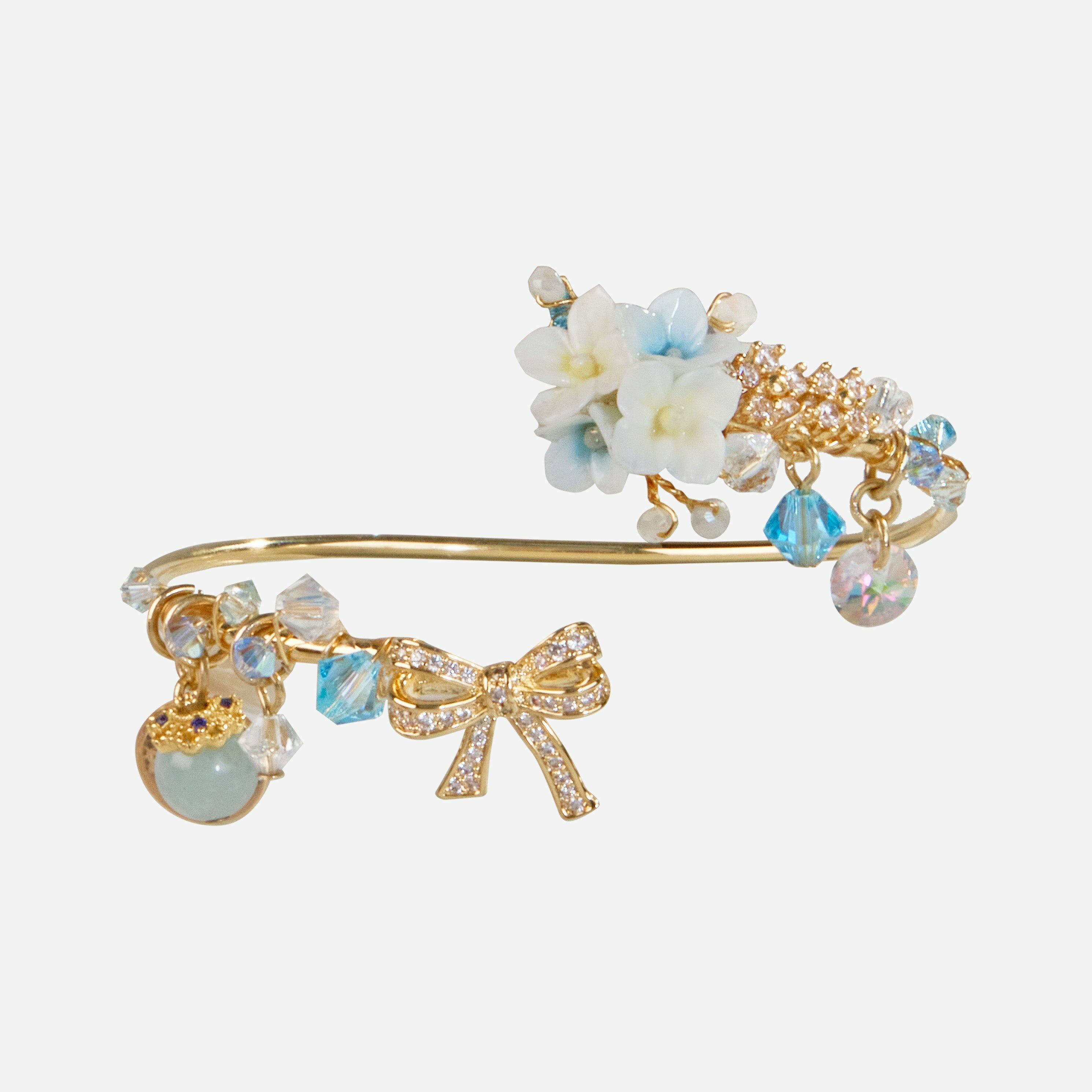 Orbit of the Flower Planet Hydrangea and Ribbon Bijoux Bangle