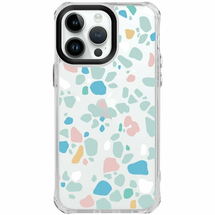 inblooom x The Hood Clear Plus Case/Old Mosaic Tile/Pink&Blue
