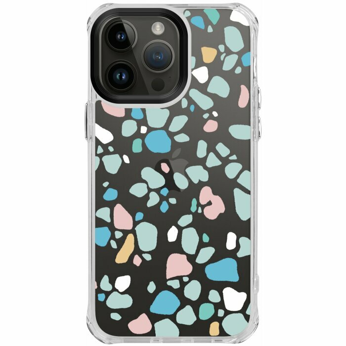 inblooom x The Hood Clear Plus Case/Old Mosaic Tile/Pink&Blue