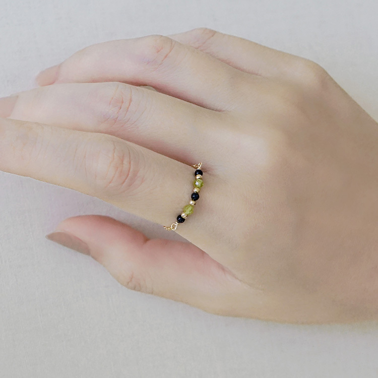 寶石調節式線戒 – 橄欖石 – 戒指