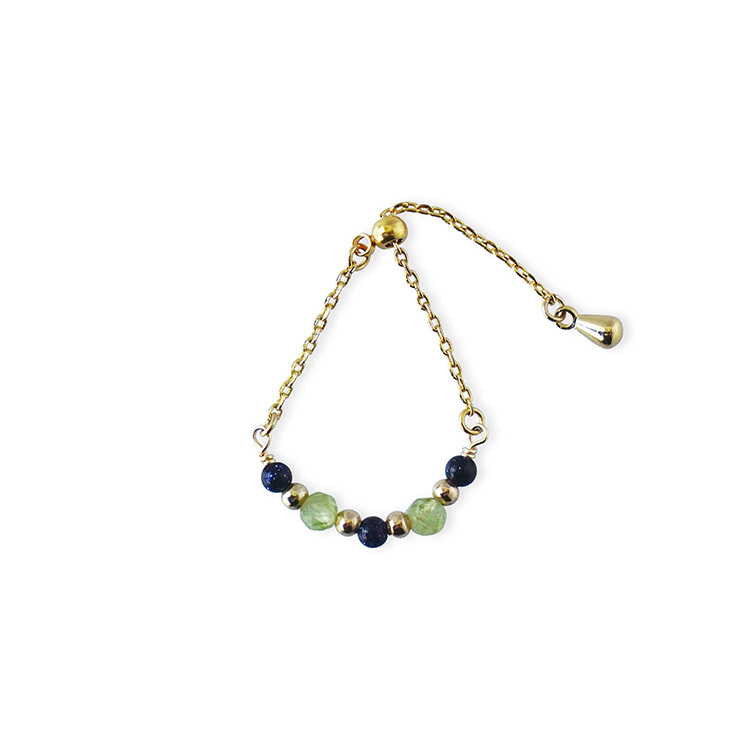 寶石調節式線戒 – 橄欖石 – 戒指