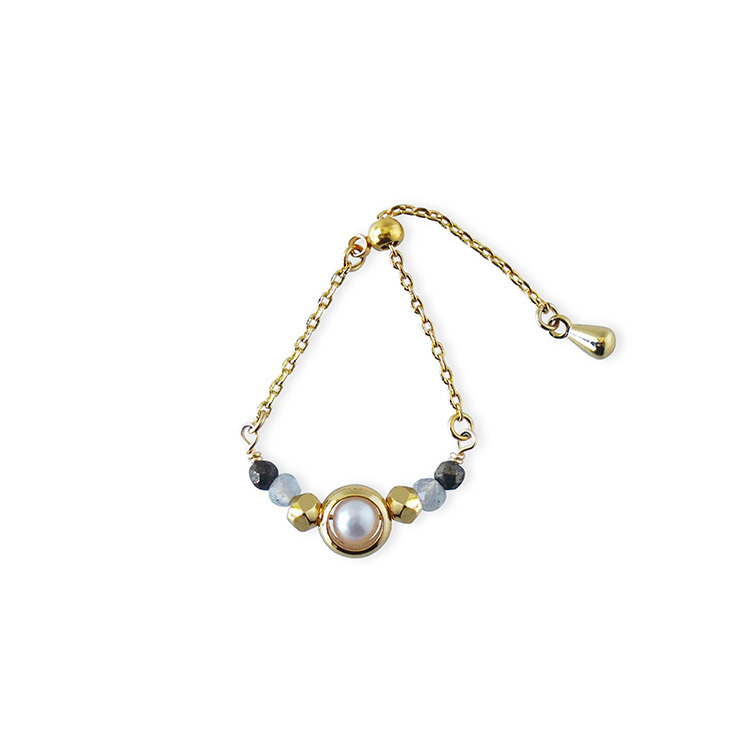 寶石調節式線戒 – 拉長石 – 戒指