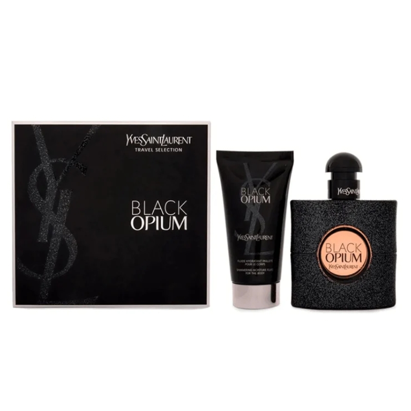 YSL 聖羅蘭 黑鴉片旅行禮盒套裝 (濃香水50ml+身體乳50ml) (Barcode: 3660732069484)