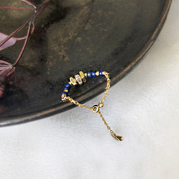 寶石調節式線戒 – 青金石 – 戒指