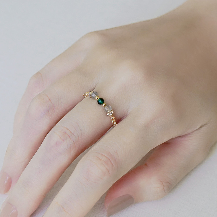 寶石調節式線戒 – 祖母綠 – 戒指