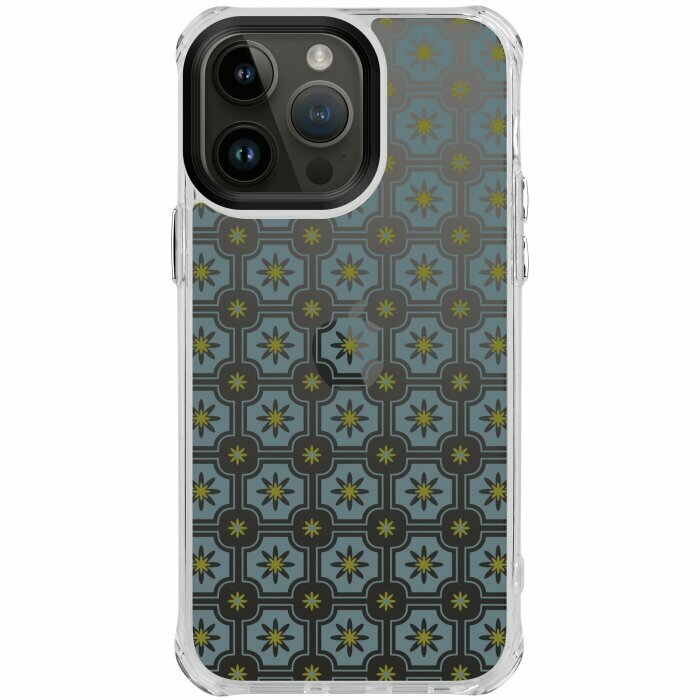 inblooom x The Hood Clear Plus Case/Old Ceramic Tile No.2/Blue Grey