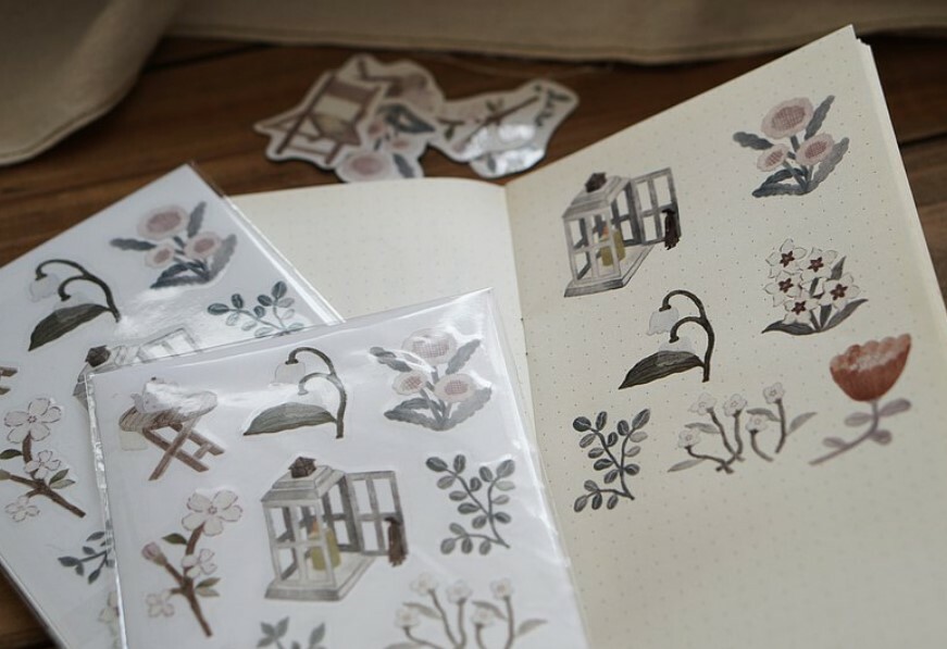 午後花園 霧面感壓轉印貼紙｜森空  Mori Sora Handmade 臺灣