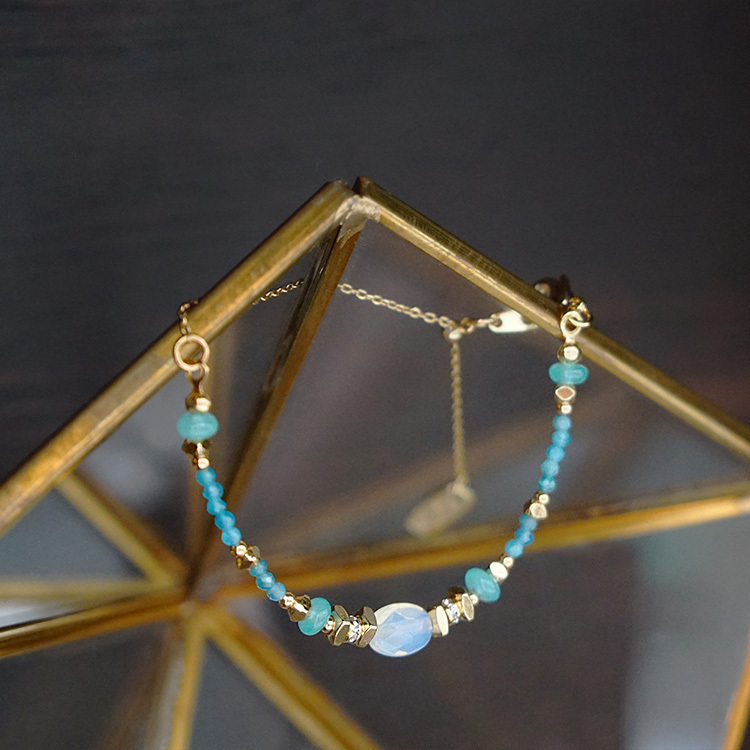 ｜正能量｜梔子花祝福 – 蛋白石 – 手鍊