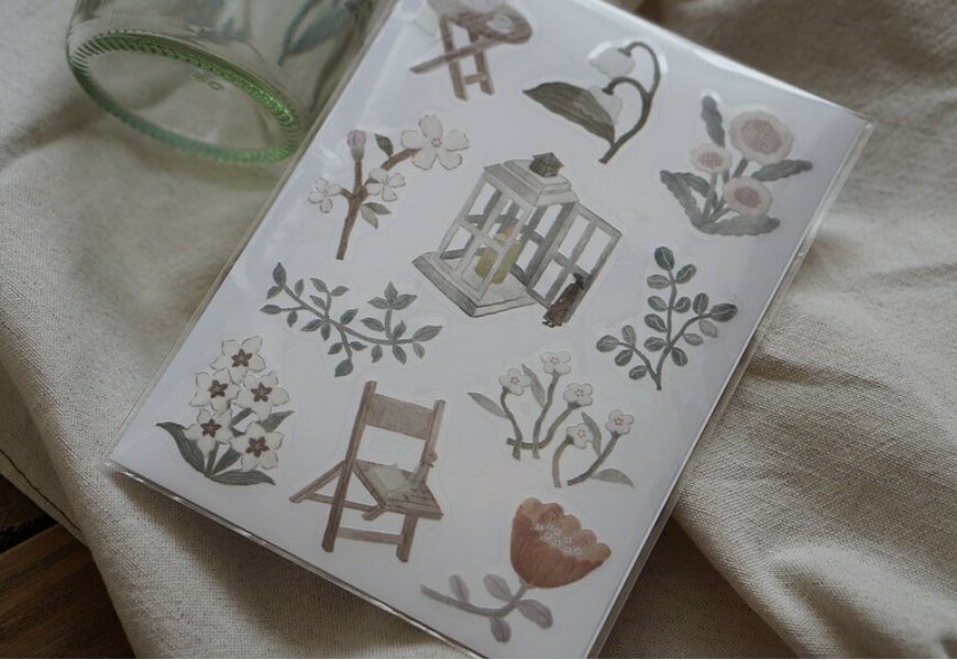 午後花園 霧面感壓轉印貼紙｜森空  Mori Sora Handmade 臺灣