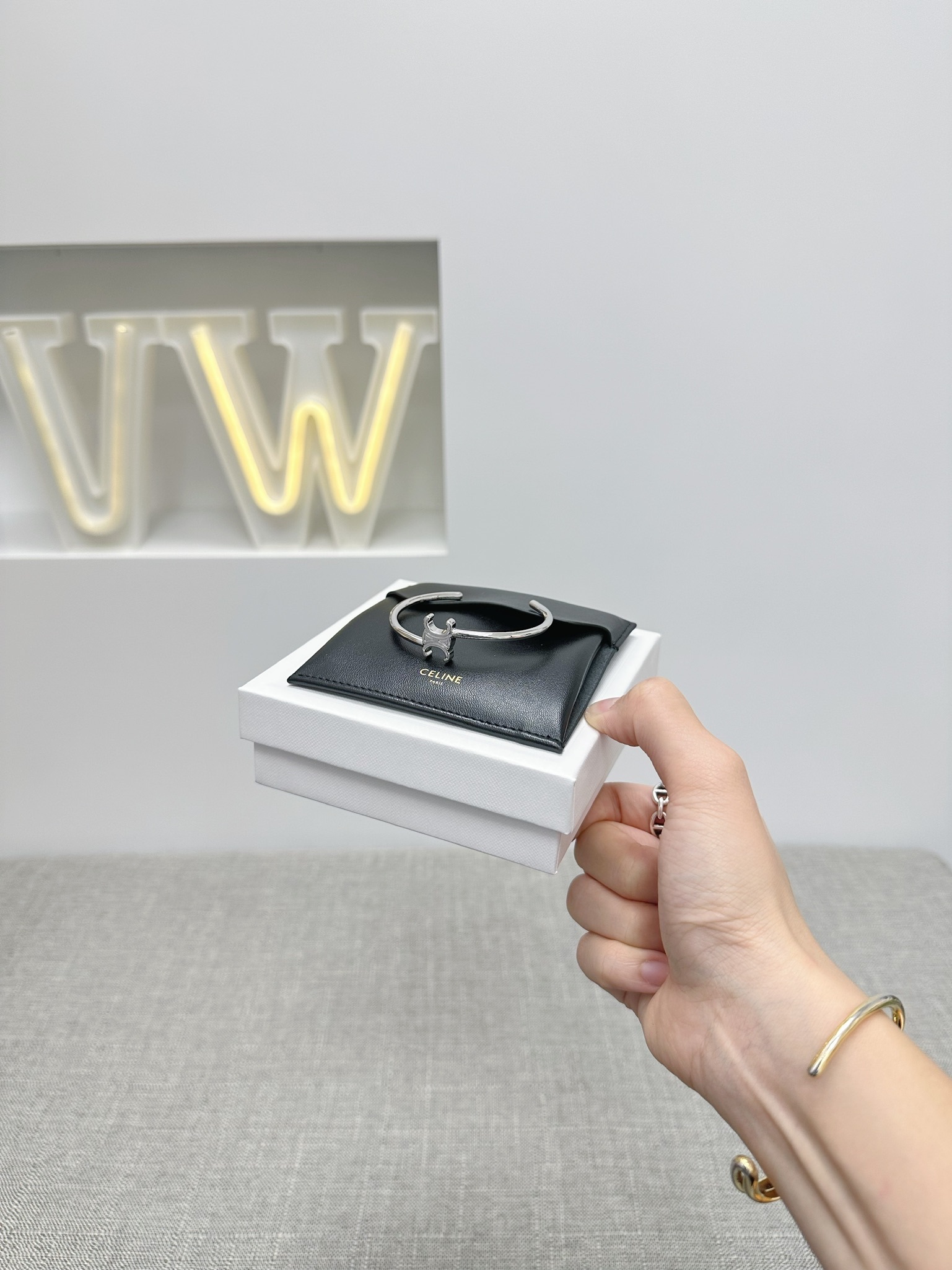 Celine Triomphe Asymmetric Cuff