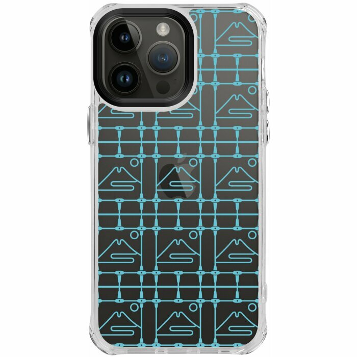 inblooom x The Hood Clear Plus Case/Old Iron Window Frame/Mountain Fuji Blue