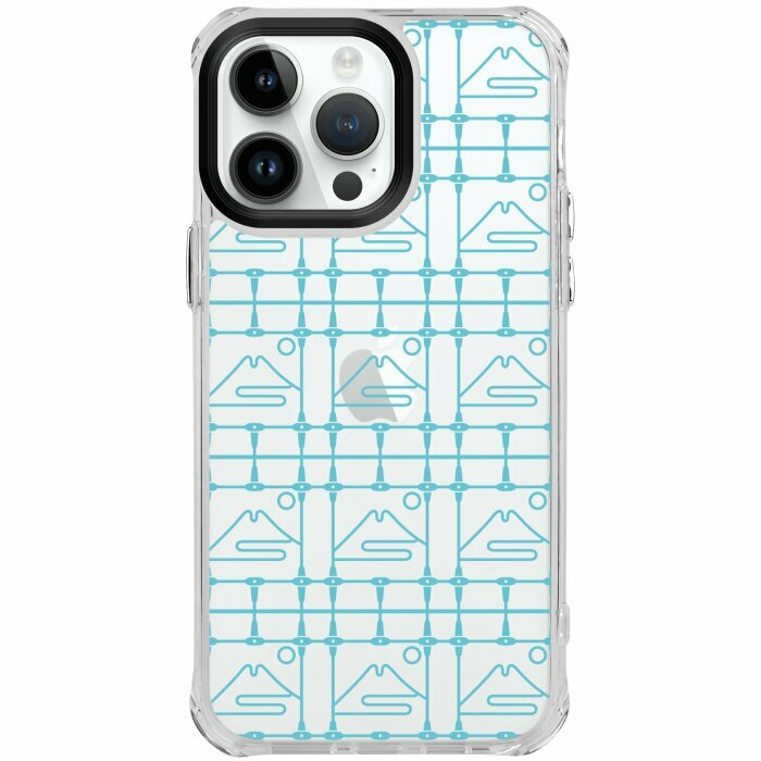 inblooom x The Hood Clear Plus Case/Old Iron Window Frame/Mountain Fuji Blue