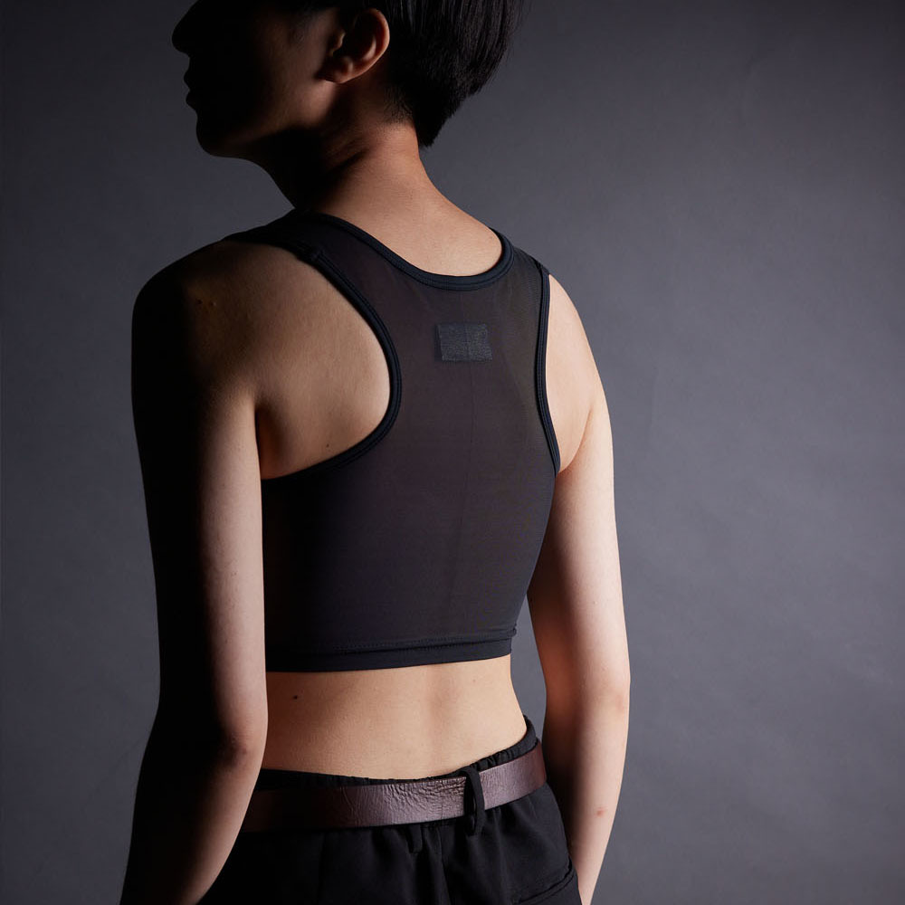 紅點設計獎-空氣流親膚透氣束胸-拉鍊-黑色