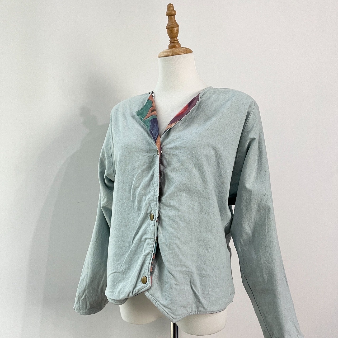 隨性藝術感拼畫風短身外套