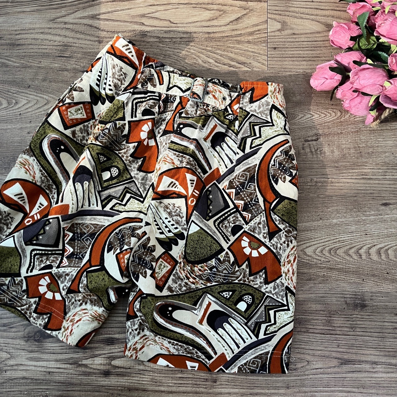 Betty Boop 90年代花園迷宮燈芯絨闊褲