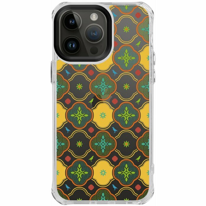 inblooom x The Hood Clear Plus Case/Begonia Glass & Crested Myna/Lemon Green