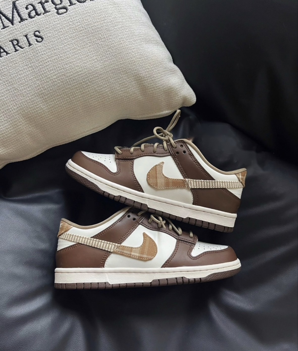 NIKE DUNK LOW GS  巧克力色 可可色 摩卡 橘 大地色系 格紋 拼接 大童鞋