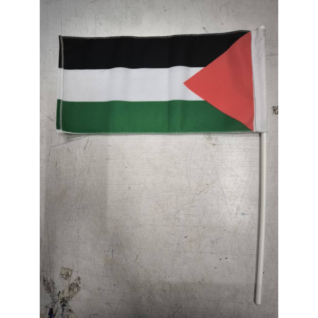 (Polymesh)Handflag Palestine two side print *Ready Stock*