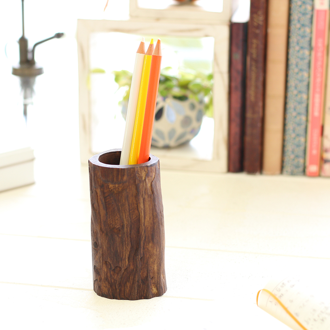 柚木筆筒