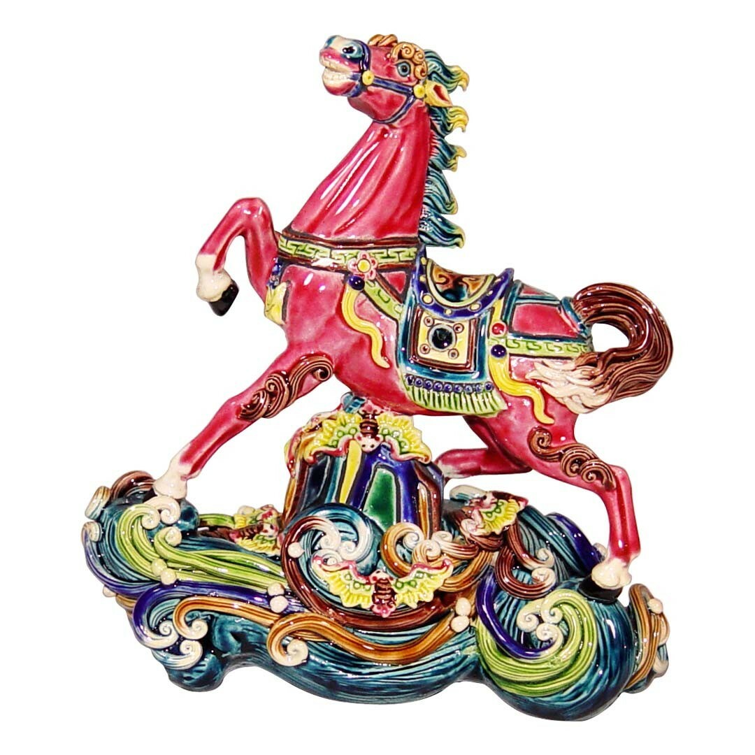 台灣國寶交趾陶｜開運商品 馬到成功S