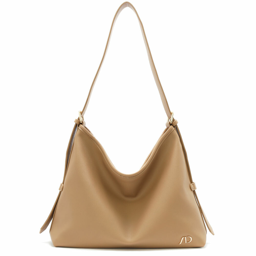 好感日常兩用拉鍊斜背包 奶茶