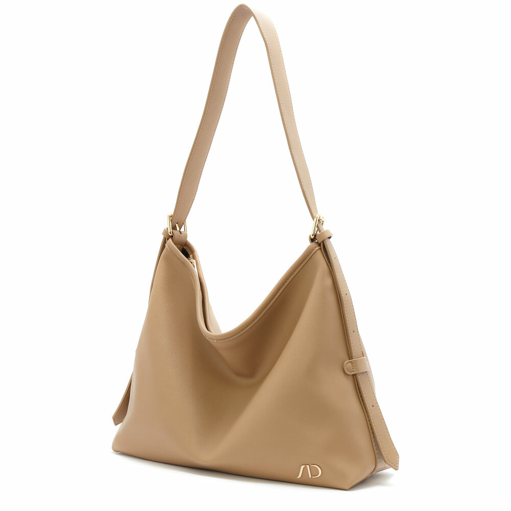 好感日常兩用拉鍊斜背包 奶茶