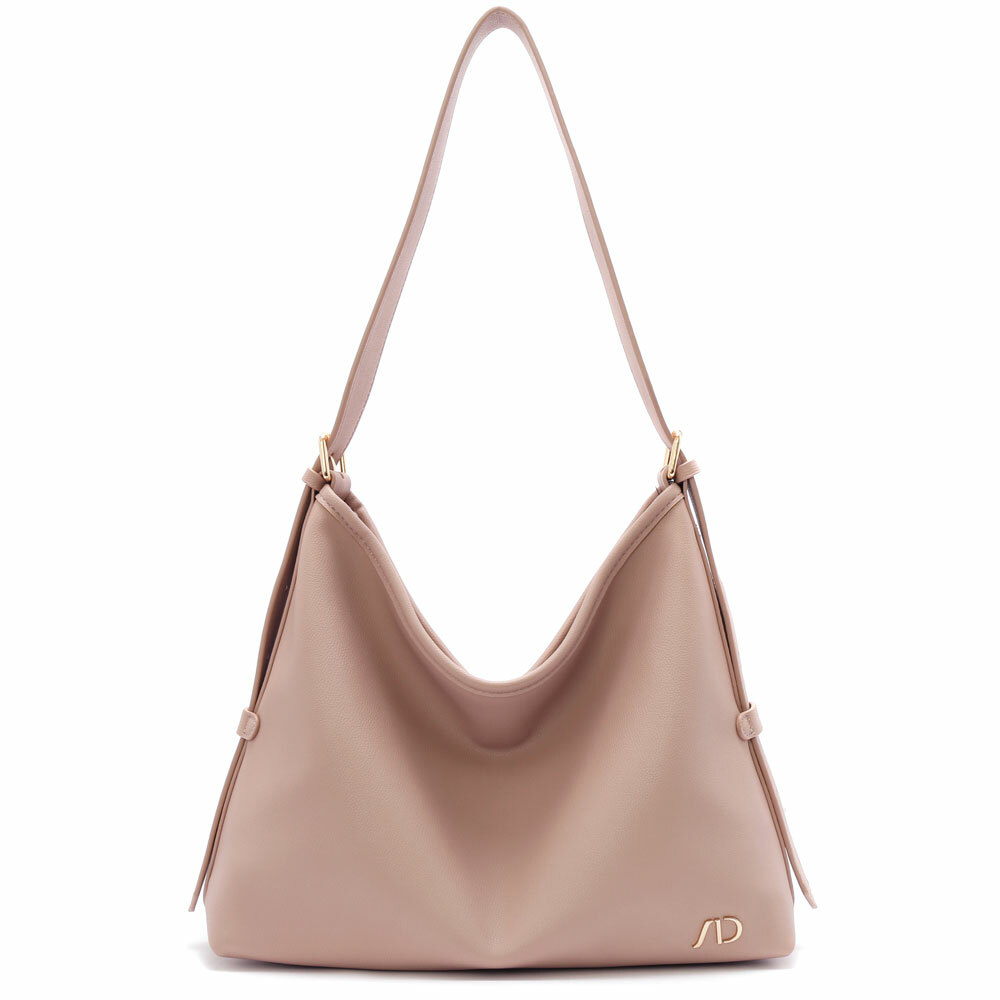 好感日常兩用拉鍊斜背包 淺粉