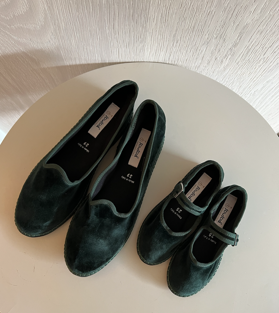 SCIUSCIA 絨面樂福鞋(大人款) Tragara Green Velvet 綠