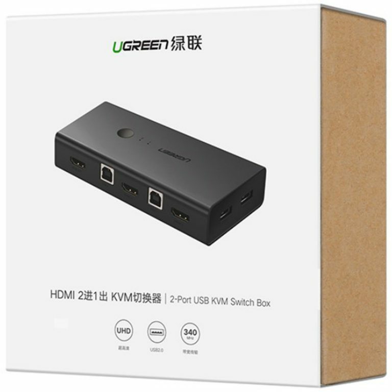 UGREEN - USB+HDMI (二進一出) KVM切換器 4K – 黑色 | 50744