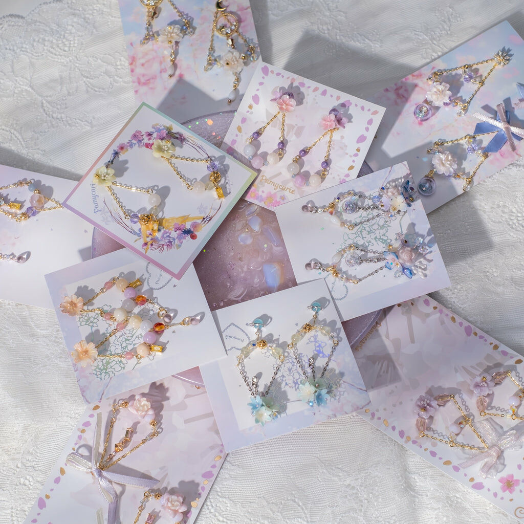 ④ Floral Quartz Swing Earrings (10 Designs)