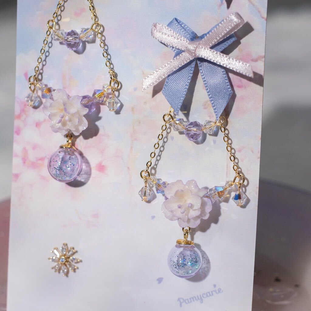 ④ Floral Quartz Swing Earrings (10 Designs)