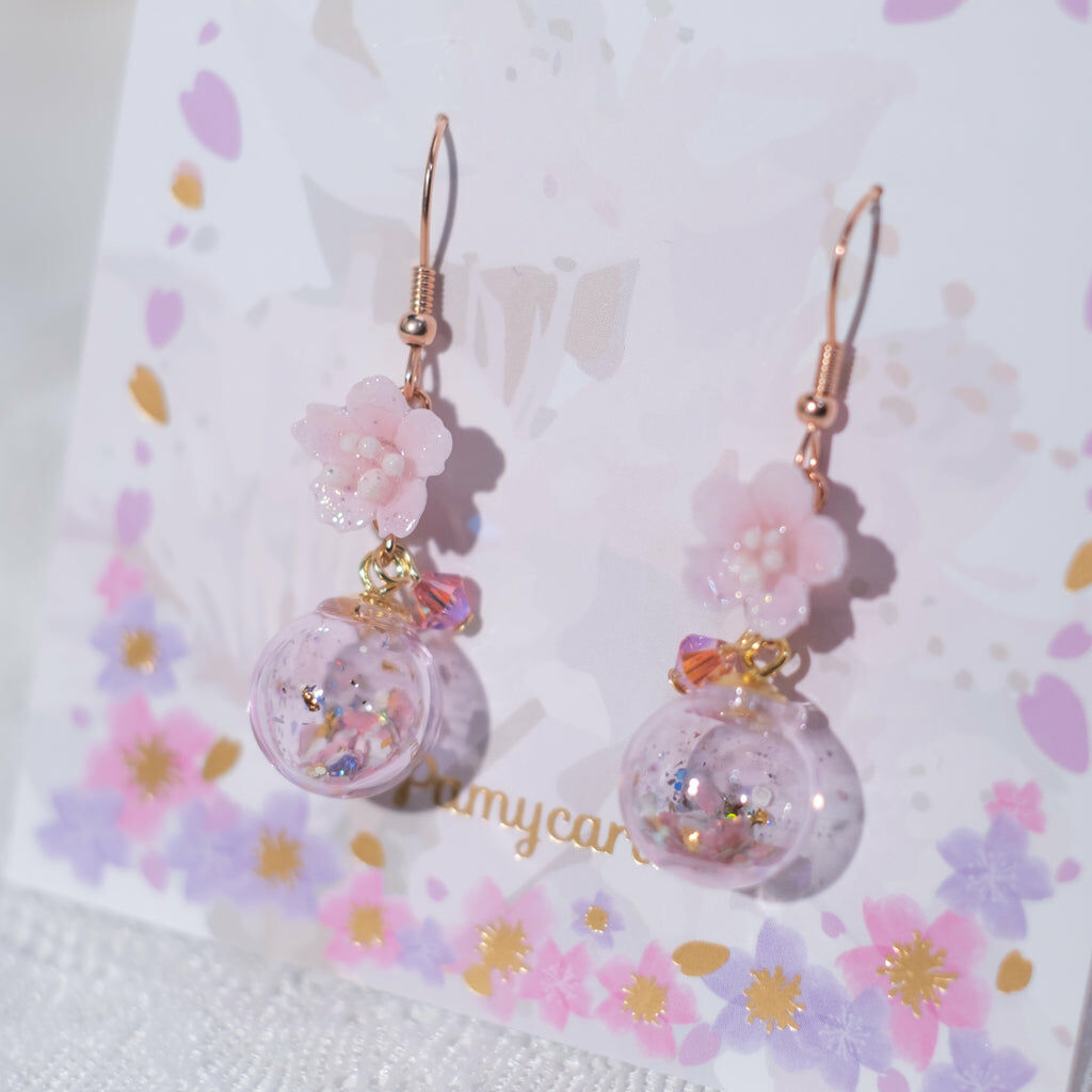 ⑤ Dry Flower Pom Pom Earrings (8 Designs)
